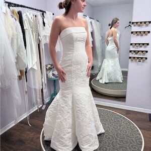 Stella York White Strapless Wedding Dress